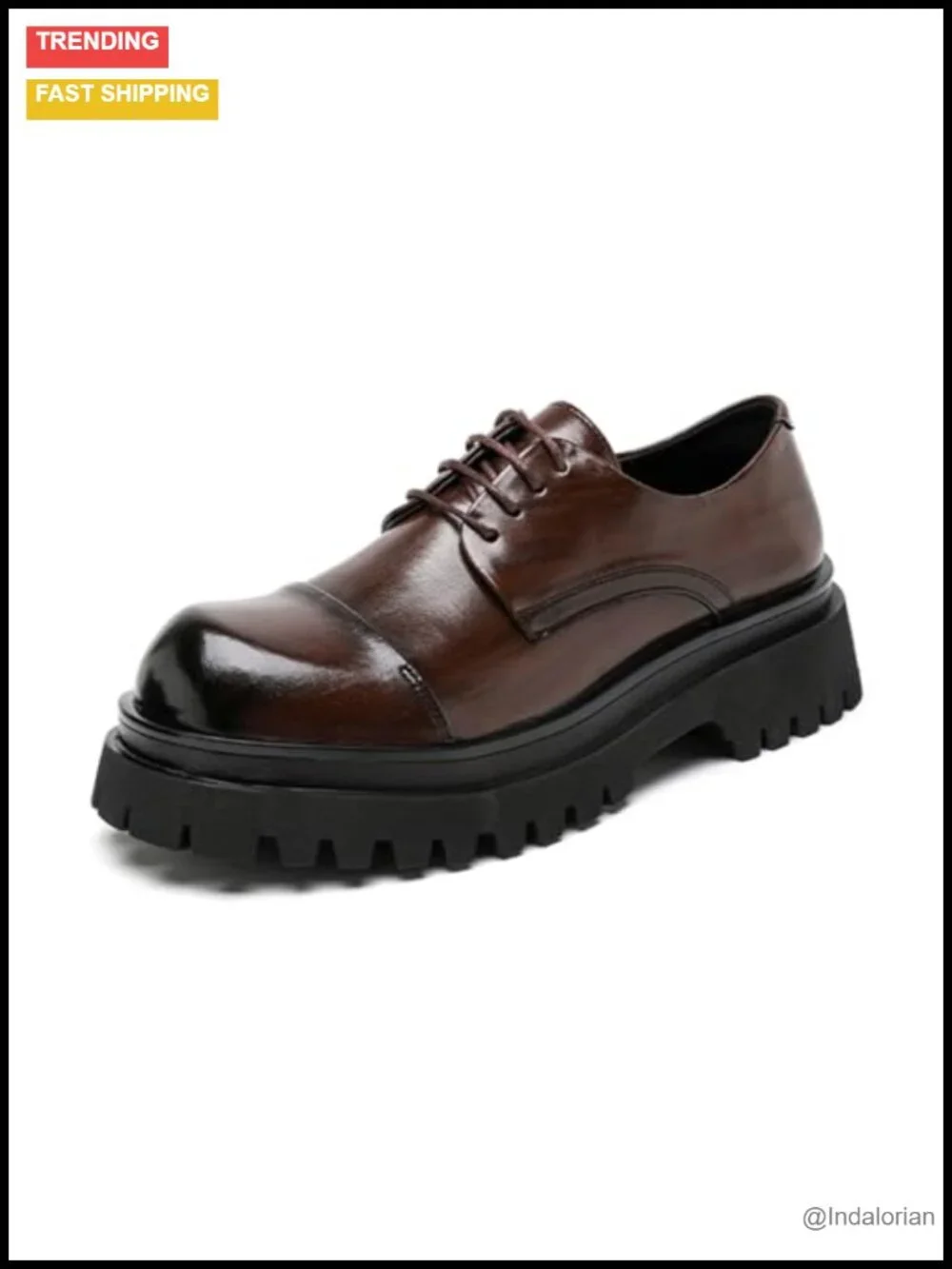 Men's Chunky Platform Oxfords Formal Business Casual Height Incre Leather Dress